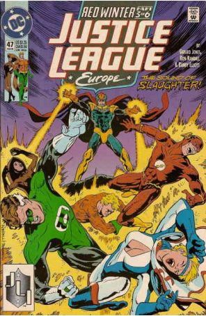 Justice League Europe 47 published by DC with cover art by Ron Randall
