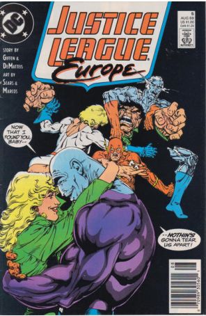 Justice League Europe 5 (Newsstand) published by DC with cover art by Bart Sears