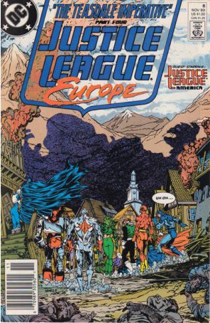 Justice League Europe 8 (Newsstand) published by DC with cover art by Bart Sears