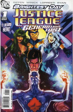 Justice League Generation Lost 1 published by DC with cover art by Tony Harris