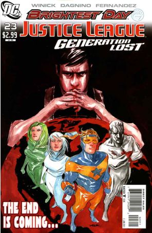 Justice League Generation Lost 23 published by DC with cover art by Dustin Nguyen
