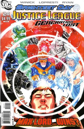 Justice League Generation Lost 24 published by DC with cover art by Dustin Nguyen