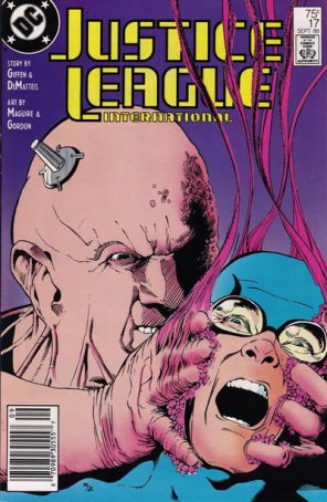 Justice League International 17 (Newsstand) published by DC with cover art by Kevin Maguire