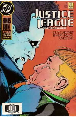 Justice League International 18 published by DC with cover art by Kevin Maguire