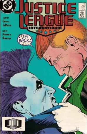 Justice League International 19 published by DC with cover art by Kevin Maguire