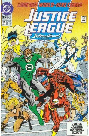 Justice League International 51 published by DC with cover art by Ron Randall
