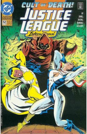 Justice League International 52 published by DC with cover art by Ron Randall