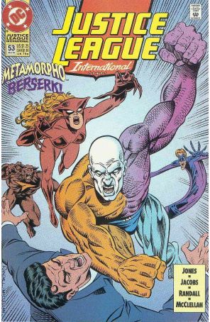 Justice League International 53 published by DC with cover art by Ron Randall
