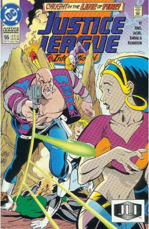 Justice League International 55 published by DC with cover art by Lee Moder