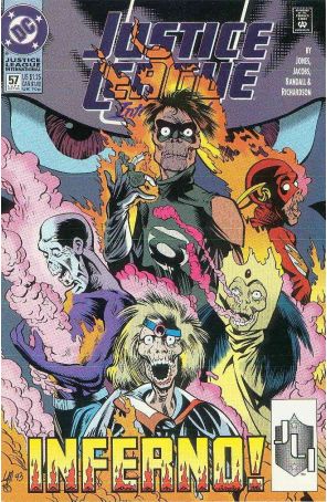 Justice League International 57 published by DC with cover art by Lee Moder