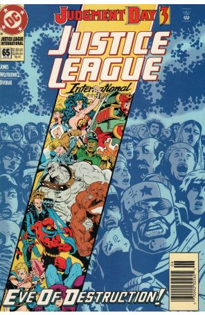 Justice League International 65 (Newsstand) published by DC with cover art by Chuck Wojtkiewicz