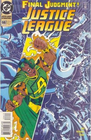 Justice League International 66 published by DC with cover art by Chuck Wojtkiewicz