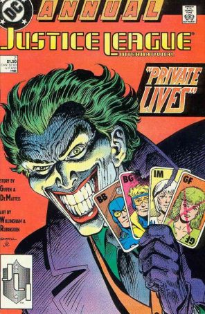 Justice League International Annual 2 published by DC with cover art by Kerry Gammill