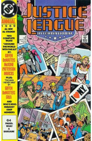 Justice League International Annual 3 published by DC with cover art by Kevin Maguire