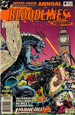 Justice League International Annual 4 (Newsstand) published by DC with cover art by Ed Hannigan