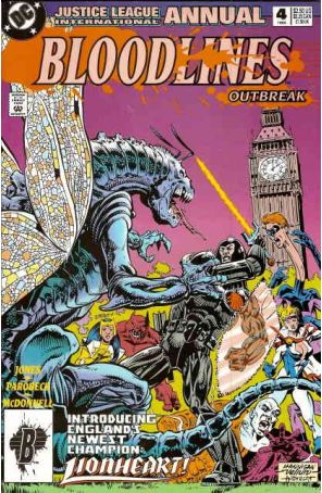Justice League International Annual 4 published by DC with cover art by Ed Hannigan
