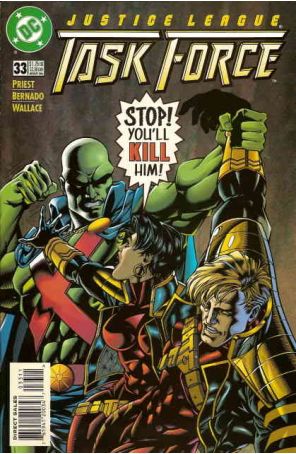 Justice League Task Force 33 published by DC with cover art by Chris Batista and Chip Wallace