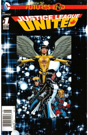Justice League United: Futures End 1 (Newsstand) published by DC with cover art by Mike McKone