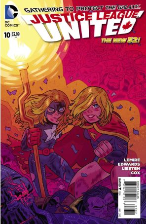 Justice League United 10A published by DC with cover art by Dan Hipp