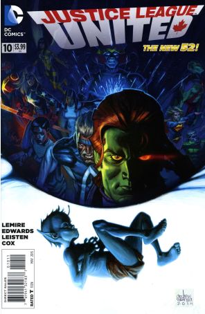 Justice League United 10 published by DC with cover art by Andrew Robinson