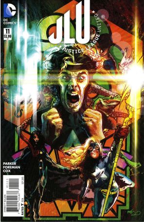 Justice League United 11 published by DC with cover art by Andrew Robinson