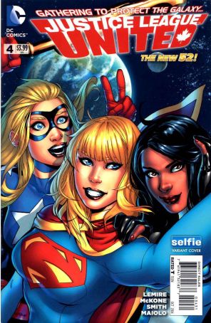 Justice League United 4B published by DC with cover art by Emanuela Lupacchino