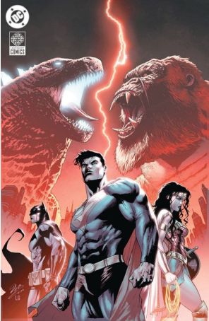 Justice League Vs. Godzilla Vs. Kong 2 1I published by DC with cover art by Christian Duce