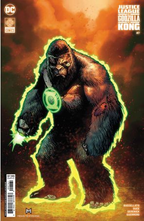 Justice League Vs. Godzilla Vs. Kong 7F published by DC with cover art by Christian Duce