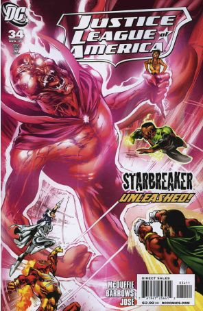 Justice League of America (2nd Series) 34 published by DC with cover art by Eddy Barrows