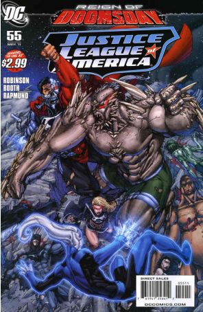 Justice League of America (2nd Series) 55 published by DC with cover art by Brett Booth