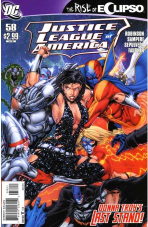 Justice League of America (2nd Series) 58 published by DC with cover art by Brett Booth