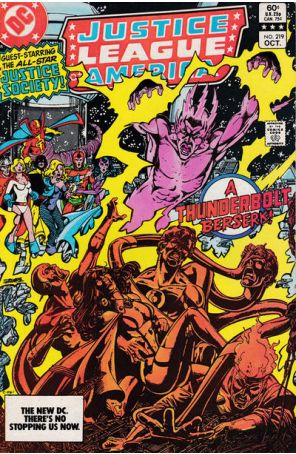 Justice League of America 219 published by DC with cover art by George Pérez