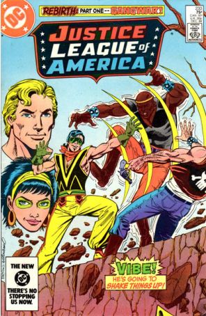 Justice League of America 233 published by DC with cover art by Chuck Patton