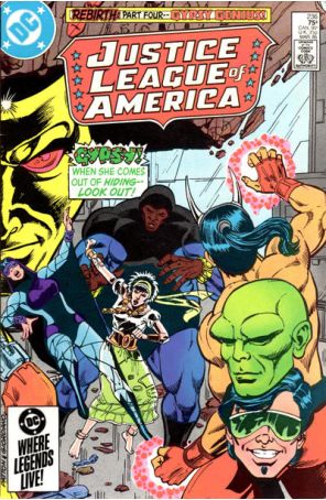 Justice League of America 236 published by DC with cover art by Chuck Patton
