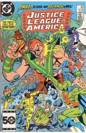 Justice League of America 241 published by DC with cover art by Chuck Patton