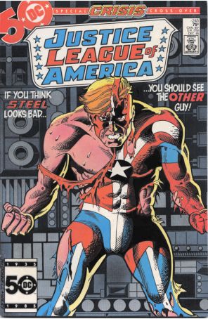 Justice League of America 245 published by DC with cover art by Luke McDonnell