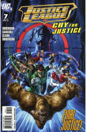 Justice League: Cry for Justice 7 published by DC with cover art by Mauro Cascioli