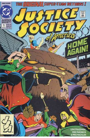Justice Society of America 1 published by DC with cover art by Mike Parobeck