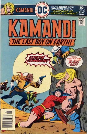 Kamandi, the Last Boy on Earth 42 published by DC with cover art by José Luis García-López