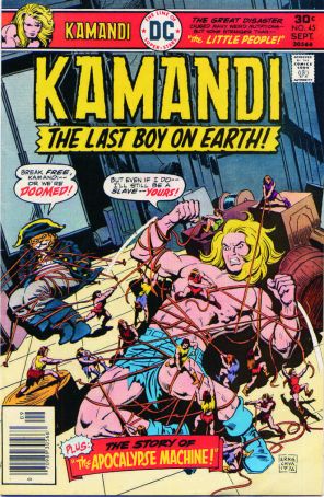Kamandi, the Last Boy on Earth 45 published by DC with cover art by Ernie Chan