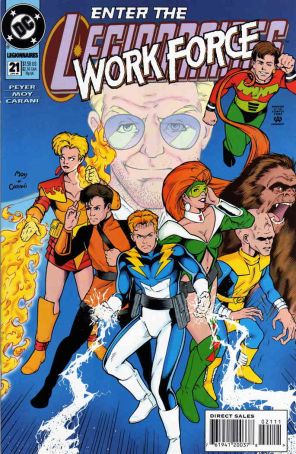 Legionnaires 21 published by DC with cover art by Jeffrey Moy