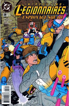 Legionnaires 28 published by DC with cover art by Jeffrey Moy