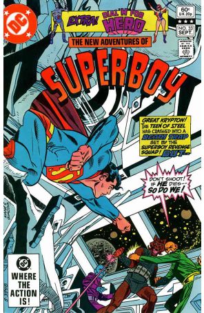 The New Adventures of Superboy 33 published by DC with cover art by Gil Kane