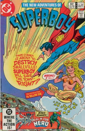 The New Adventures of Superboy 34 published by DC with cover art by Ross Andru