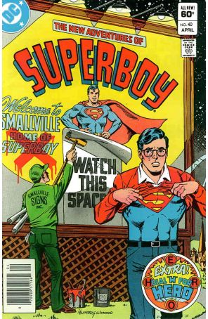 The New Adventures of Superboy 40 (Newsstand) published by DC with cover art by Howard Bender