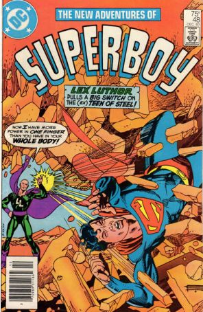 The New Adventures of Superboy 48 (Newsstand) published by DC with cover art by Gil Kane