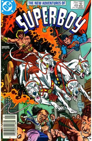 The New Adventures of Superboy 49 (Newsstand) published by DC with cover art by Gil Kane