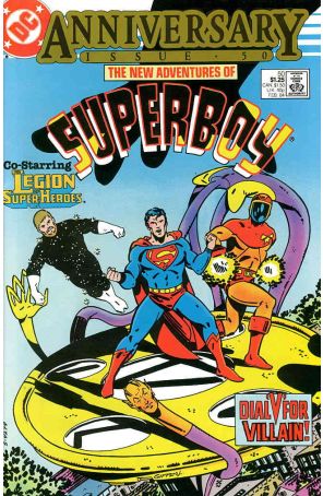 The New Adventures of Superboy 50 published by DC with cover art by Keith Giffen