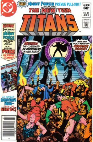 New Teen Titans (1st Series) 21 (Newsstand) published by DC with cover art by George Pérez