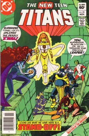 New Teen Titans (1st Series) 25 (Newsstand) published by DC with cover art by George Pérez
